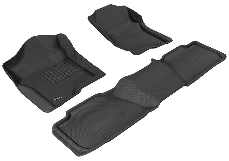 GMC Suburban Floor Mat Set - Front and Rear - 3D MAXpider - KAGU - Black - `07-`14